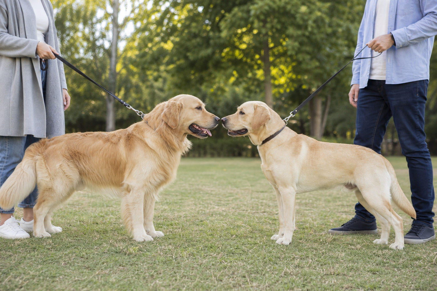 introduce two large dogs