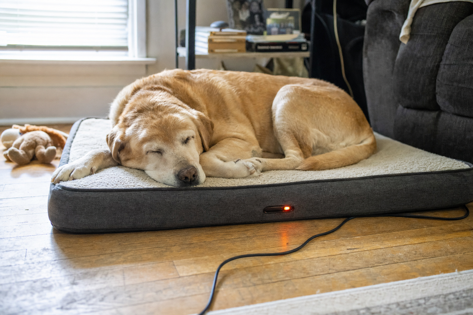 heated dog bed large
