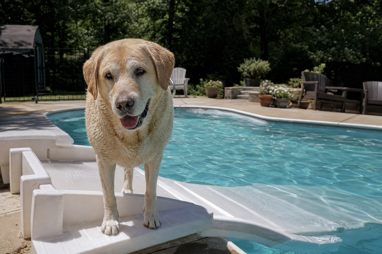 dog pool ramp large